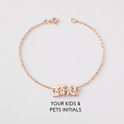 Custom Dog Cat Bracelet, Pet Initial Bracelet, Dog Mom Gifts